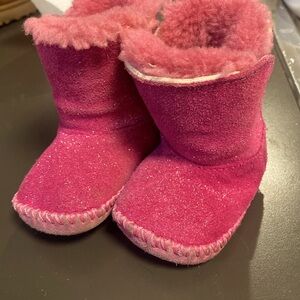 Baby girl Pink glitter UGG boots Sz 0 1 0/1